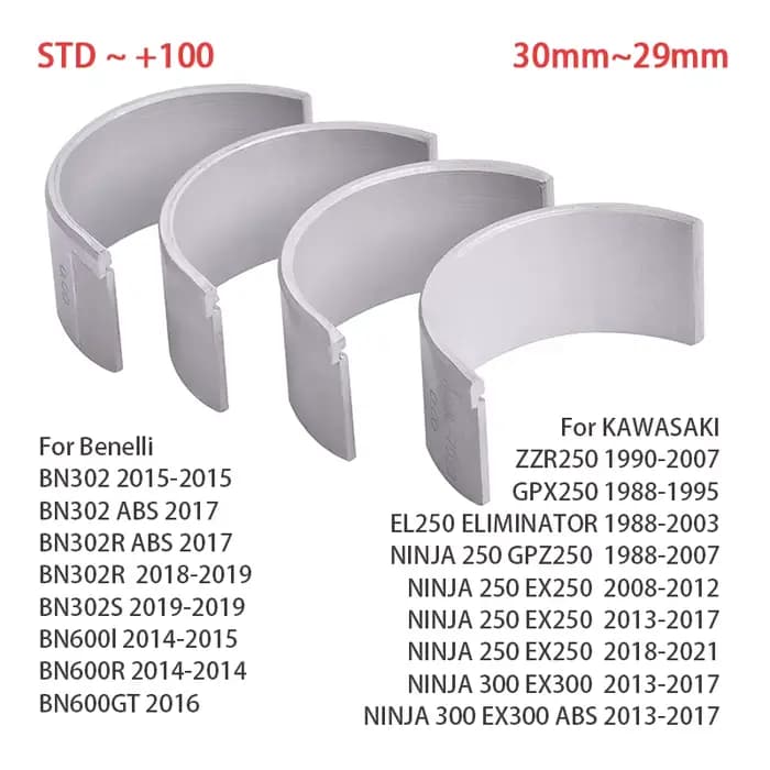 Roulement de bielle STD 30mm, pour KAWASAKI ZZR250 NINJA 250 300 GPZ250 EX250 EX300 EL250 pour Benel