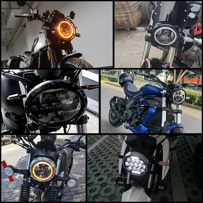 Phare LED de moto de 7 pouces pour moto JEEP Wrangler JK Harley Touring Road King Yamaha phare LED r