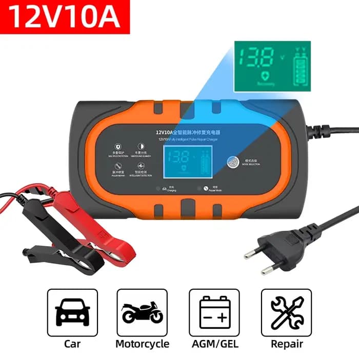 Chargeur de batterie Intelligent pour voiture et moto 12V, Protection Multiple contre la surchauffe 