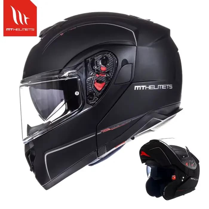 Casque rabattable brillant/mat pour moto Mt Atom Sv M-4Xl, options de couleur, casques d'origine, do