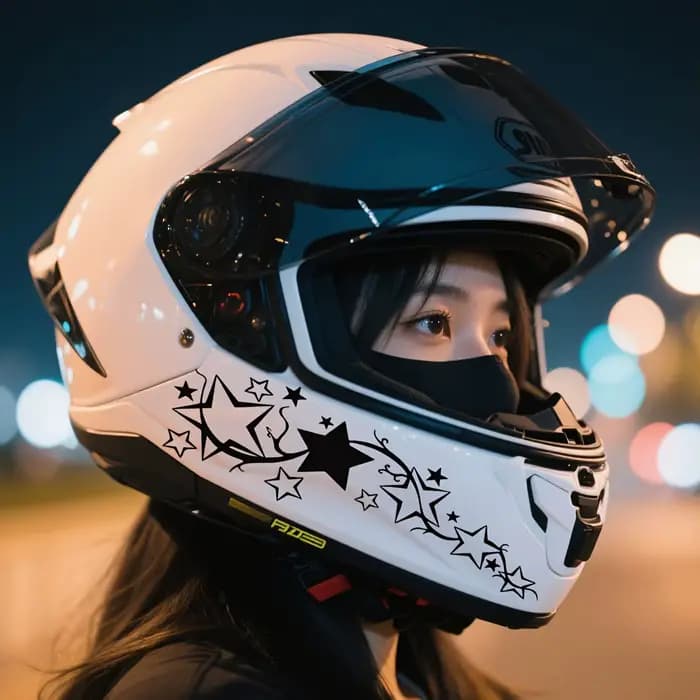 2 autocollants pour casque en forme d'étoile, avec motifs d'étoiles brillants, adaptés aux casques e