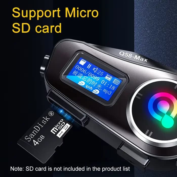 Casque de Moto sans fil Bluetooth casque Intercomunicador Moto LCD affichage FM Radio musique partag