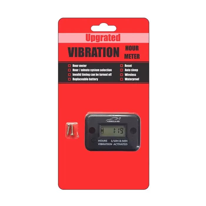 Compteur horaire de vibrations numérique, jauge de moteur, affichage LCD, réinitialisation sans fil,