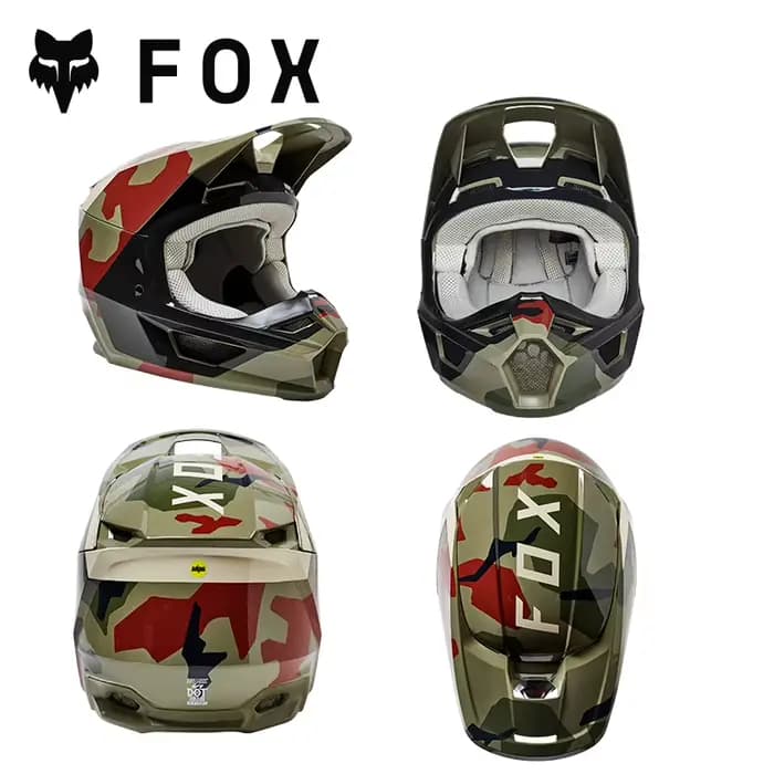 FOX RACING V1 V2 Casque tout-terrain prêt à la course DOT/ECE MIPS double certifié léger pour MX Ral
