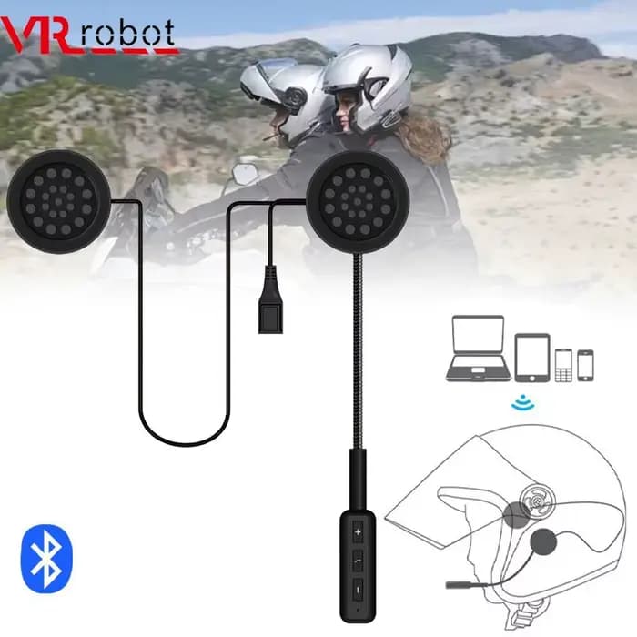 Casque de moto VR Robot Motor avec Bluetooth V5.0, écouteurs stéréo sans fil, haut-parleur, prise en