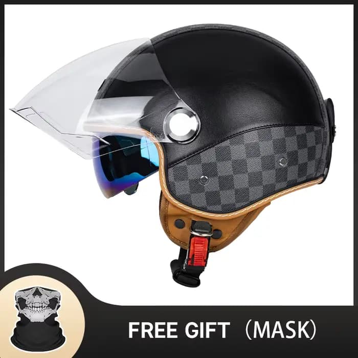 Casque de moto 3/4 ouvert populaire de style avant-gardiste avec motifs géométriques et design moder