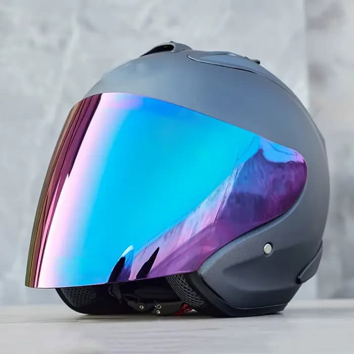 Demi-Casque Gris à Visage Ouvert pour Moto, Scooter, Jet, Énigmes, Ete Casco Ram4, Été, 256, 3/4