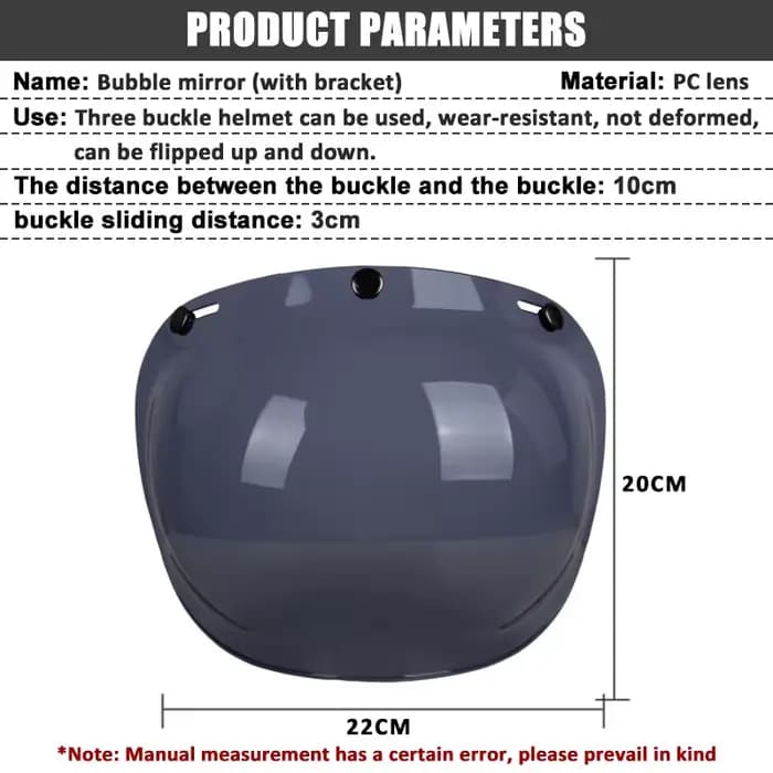 Visière de casque ouverte casques de moto visières à bulles rabattables visière de moto lentille de 