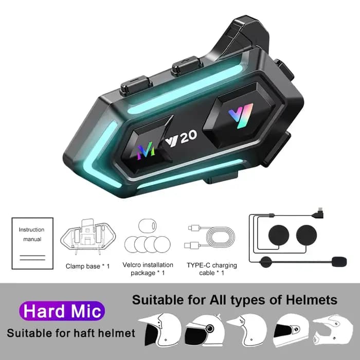 Y20 casque de moto Bluetooth casque BT5.3 appel mains libres sans fil réduction du bruit casque étan