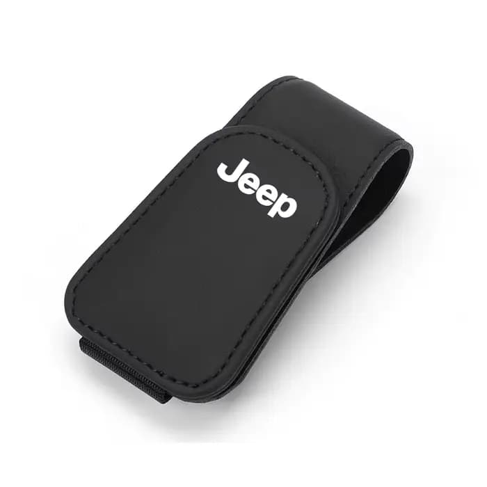 Clip de fixation pour lunettes de voiture Jeep, support de rangement en cuir pour lunettes, accessoi