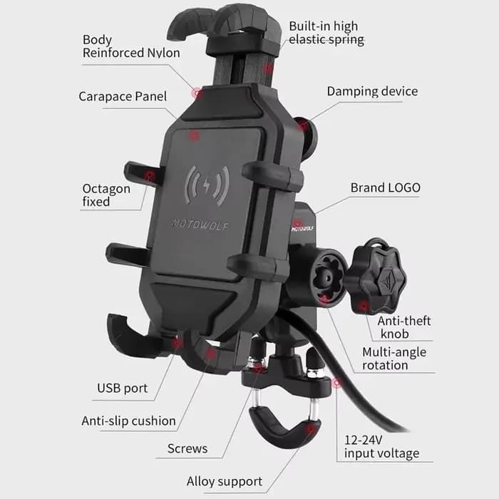 Support de téléphone de chargement sans fil pour Moto, berceau 3.0, chargeur rapide, GPS, Support de