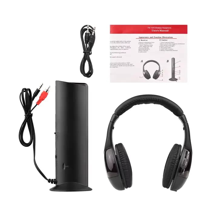 Casque sans fil 5 en 1 FM Hi-Fi, ensemble émetteur et récepteur, radio FM, téléphone de sauna sans f