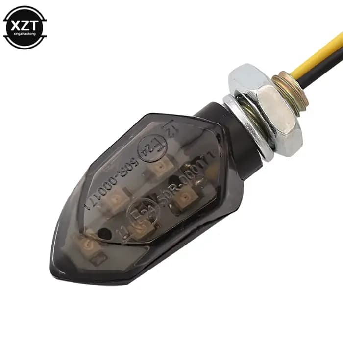 4 pièces/ensemble Mini moto fumée lentille clignotant 5LED 12V ambre clignotant indicateur lampe deu