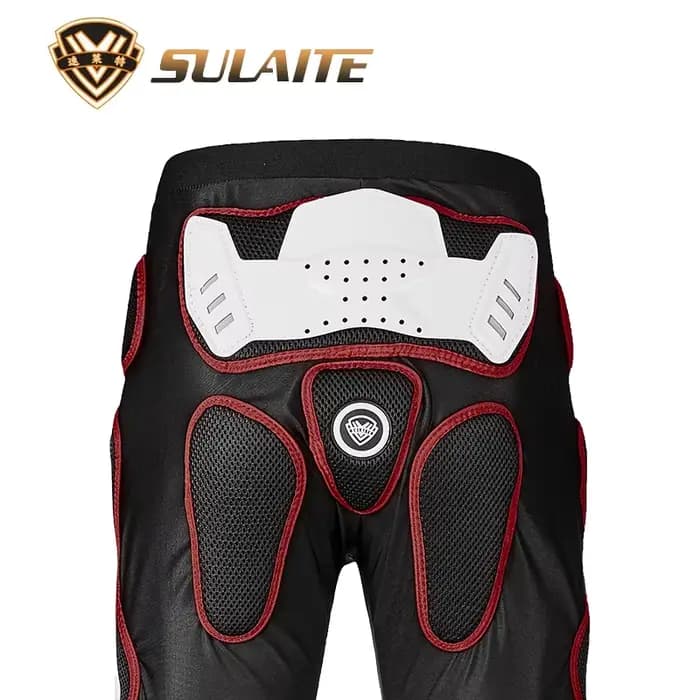 SULAITE Pantalon d'armure de moto Pantalon de motocross Armure longue Entrejambe au genou Protection