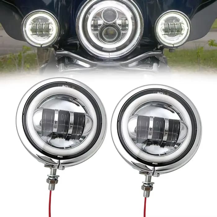 2 pièces 30W 4.5 pouces Moto Led antibrouillard 6000K DRL Led phare pour Harley Moto Moto ampoule d'