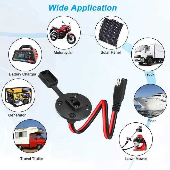 Câble d'extension SAE 12awg, résistant aux intempéries, connexion rapide, panneau solaire encastré, 