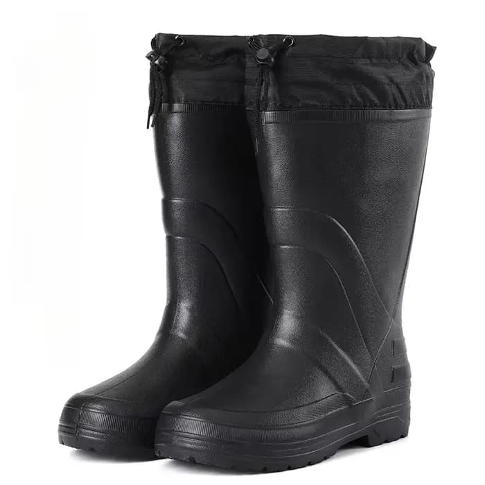 Bottes de pluie antidérapantes EVA pour hommes et femmes, chaussures chaudes et imperméables, platef