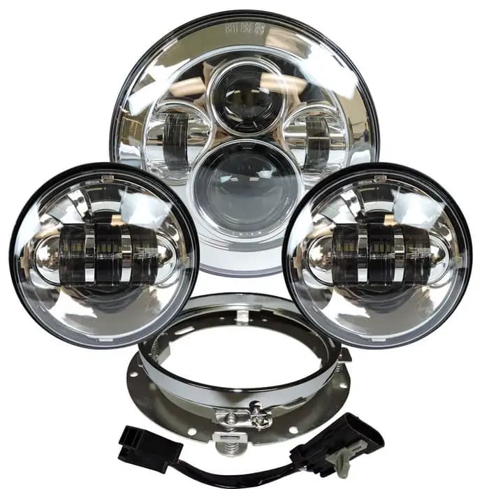 Pour Harley 7 "projecteur Led Moto phare + 4 1/2 antibrouillard feux de croisement pour Touring Elec