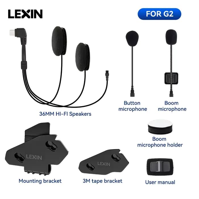 LEXIN-G2 moto Interphone casque et Clip accessoires pour casque complet/demi Interphone prise casque