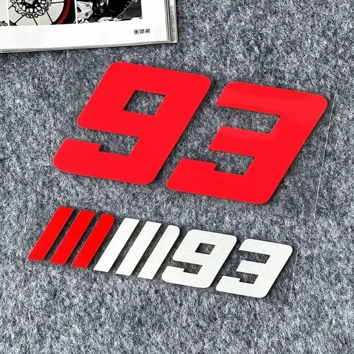 2 pièces/ensemble N° Autocollant personnalisé pour casque de cyclisme 93, autocollant de soutien pou