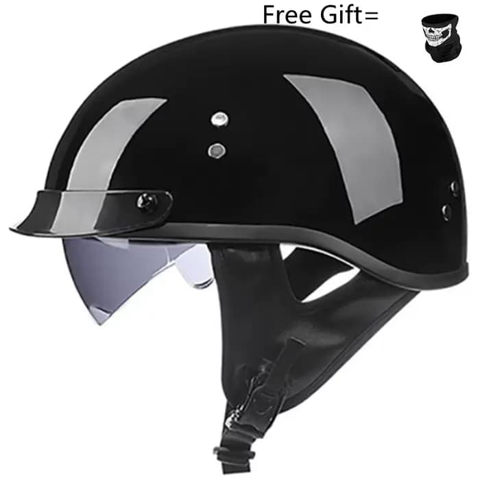 Casque de Moto demi-visage Vintage rétro Casco Casque Moto avec pare-soleil intérieur pour la condui