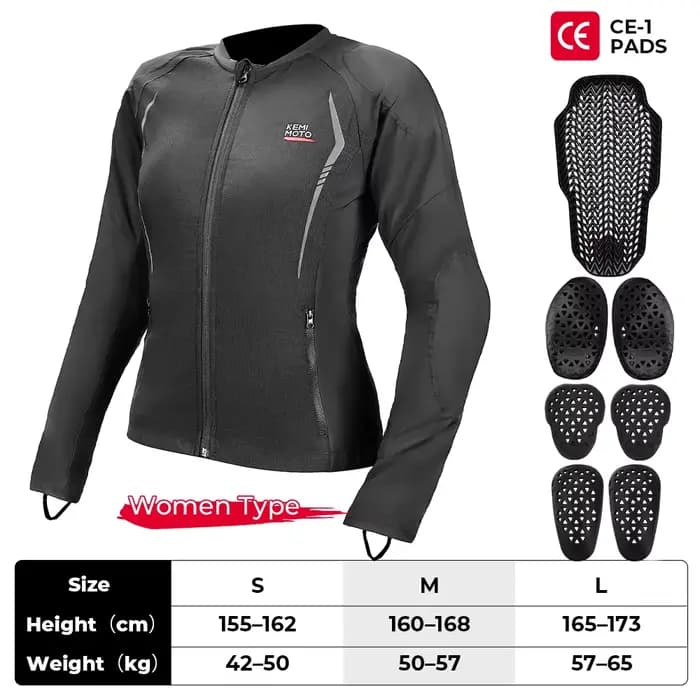 Veste d'armure de moto unisexe, ensemble de 7 pièces, équipement de protection CE, haut en maille do