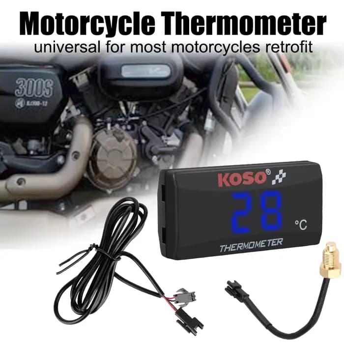 Therye.com Indicateur de température de moto avec capteurs, eau précieuse, rénovation, compteur d'io