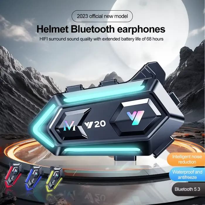 Casque de moto Bluetooth 5.3, casque d'écoute sans fil, étanche, réduction du bruit, mains libres, a
