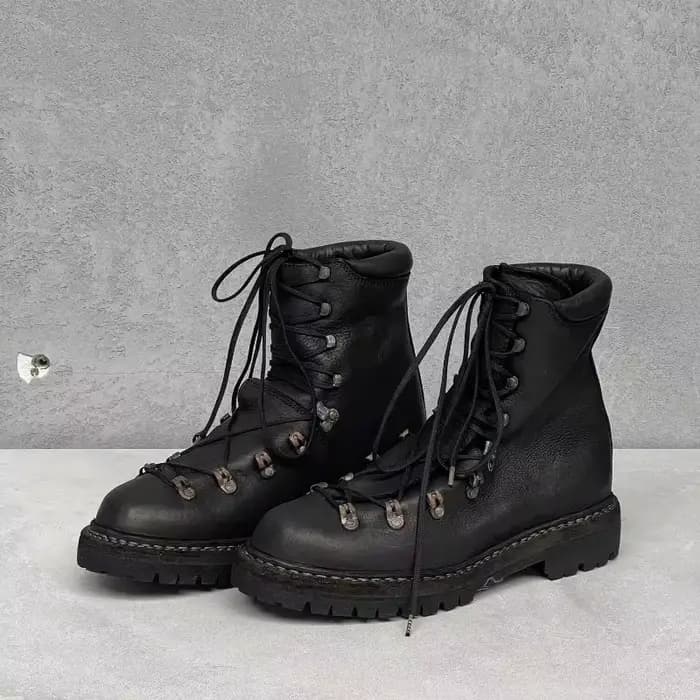 Bottes de moto en cuir véritable pour hommes, chaussures d'alpinisme à lacets en métal, bottes de ra