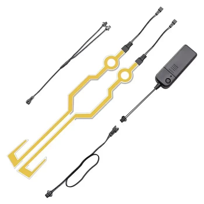 Bande autocollante lumineuse réfléchissante auto-adhésive pour casque de moto, lumière froide LED, d