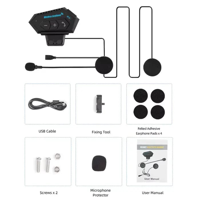 Casque de Moto Bluetooth casque BT12 Kit d'appel mains libres Anti-interférence sans fil Moto écoute