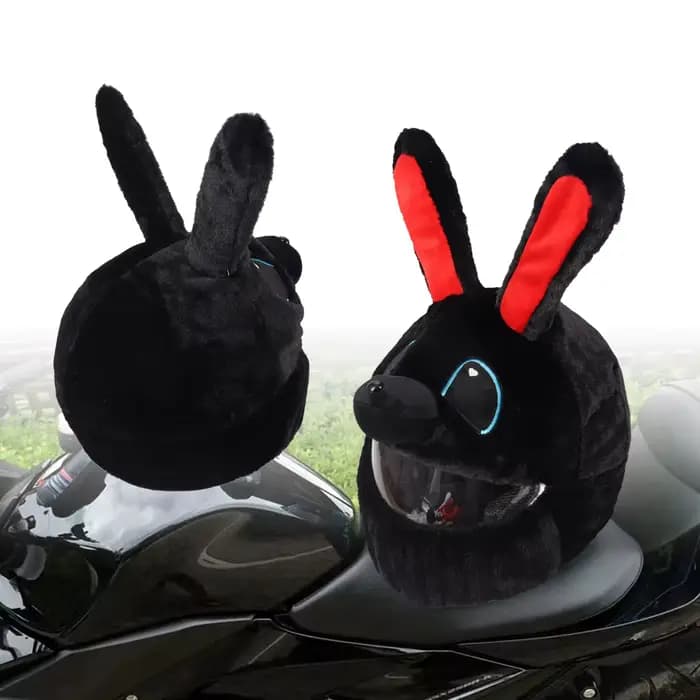Housse de Protection pour casque, ensemble en peluche moelleuse de dessin animé pour moto, étui de P
