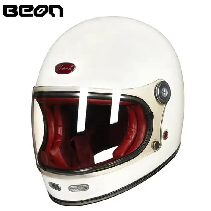 Beon-Casque de Moto en Fibre de Carbone, Couverture Complète Rétro, Unisexe, Voiture Électrique, Coo