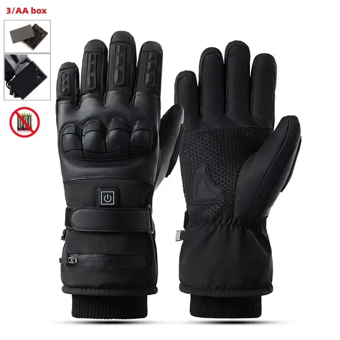 Gants de moto chauffants, gants d'hiver pour hommes, fournitures de vélo, gants de protection épais,