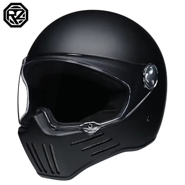 Casque de moto vintage DOT Motorcross, casque intégral pour la course moto, casque rétro Chopper, ca