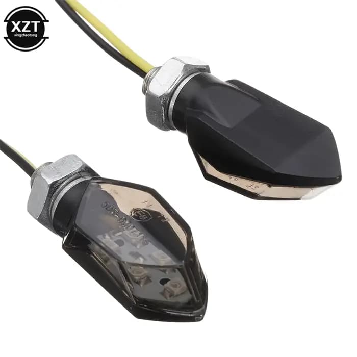 4 pièces/ensemble Mini moto fumée lentille clignotant 5LED 12V ambre clignotant indicateur lampe deu