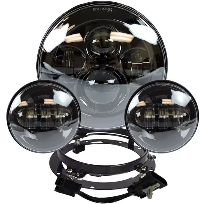 Pour Harley 7 "projecteur Led Moto phare + 4 1/2 antibrouillard feux de croisement pour Touring Elec