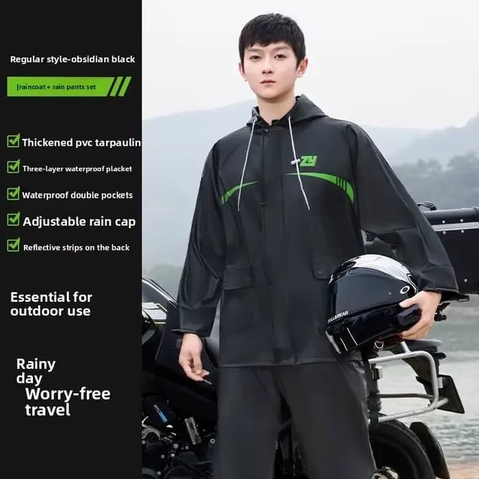 Combinaison de pluie imperméable unisexe 2 pièces pour le cyclisme – Veste et pantalon pour la condu