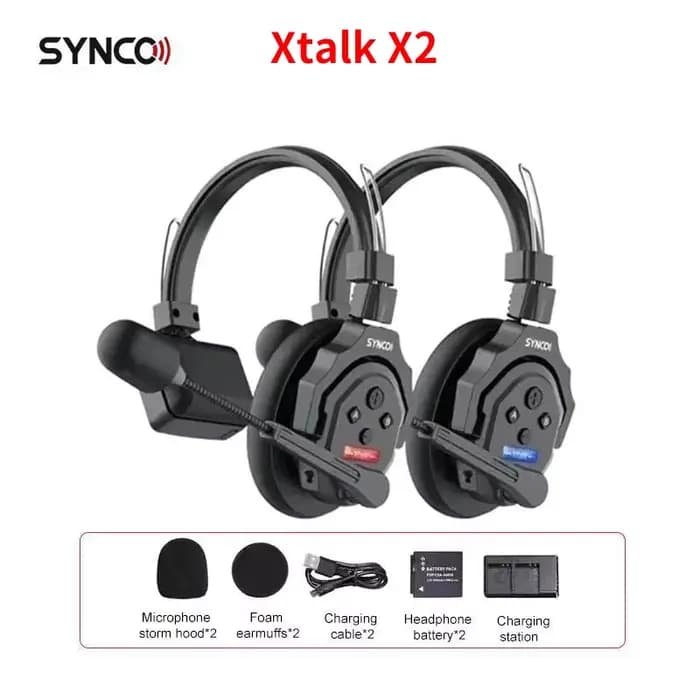 Système d'intercom sans fil SYNCO Xtalk X2, casque de communication 2,4 GHz avec réduction de bruit 