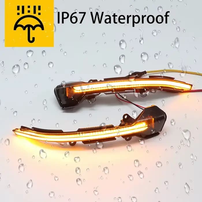 Clignotant LED noir à défilement dynamique, indicateur de miroir séquentiel, pour siège Ibiza 6F 201