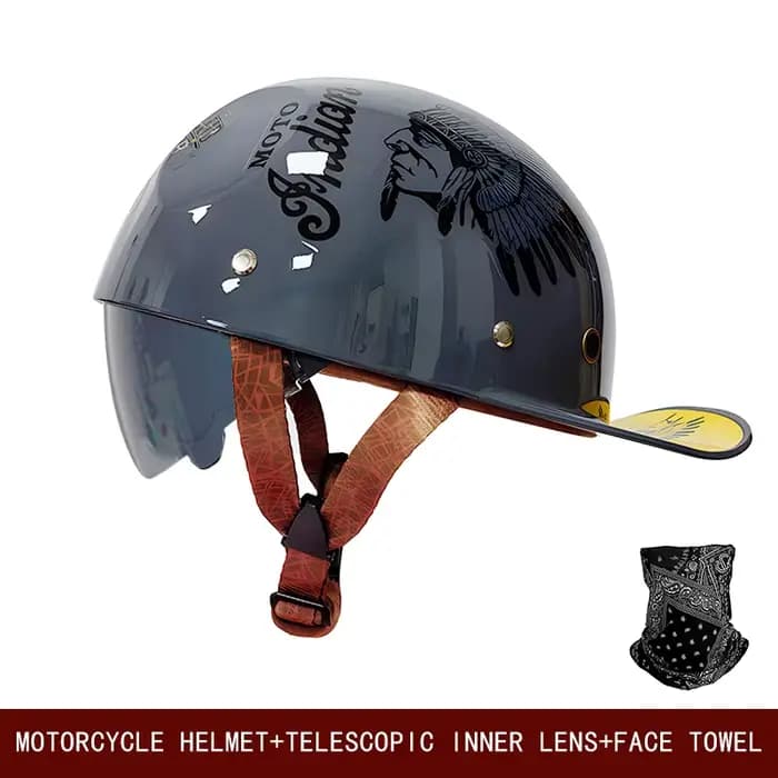 Casque de moto rétro universel croisière skateboard vélo semi-casque moto nouveau standard national 