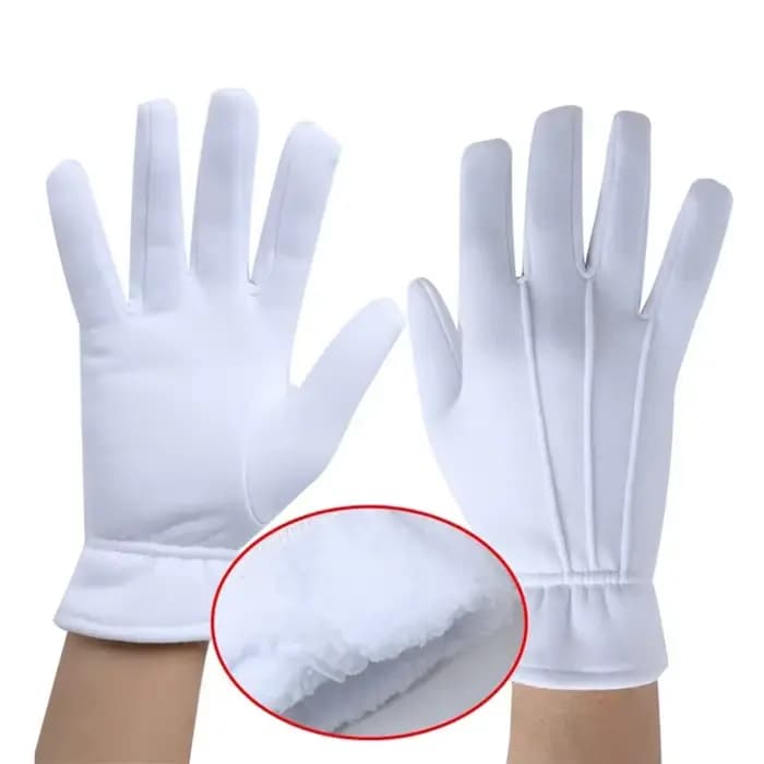 Gants chauffants blancs pour hommes, gants de majordome, smoking formel, garde d'honneur, mélange de
