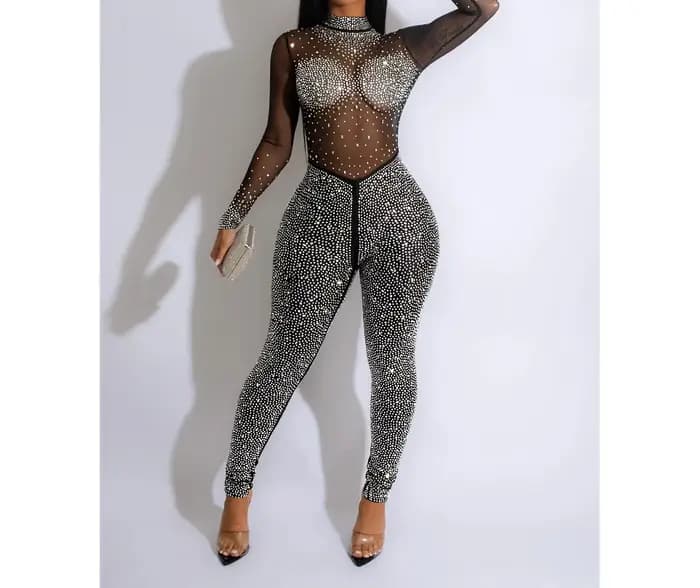 Combinaisons sexy pour femmes, Streetwear élégant, Maille solide, Manches longues, Costumes diabétiq