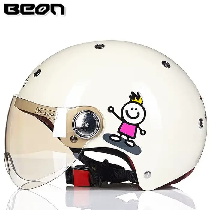Casque de moto BEON B103 pour hommes et femmes, toutes saisons, demi-casque universel, casque de séc