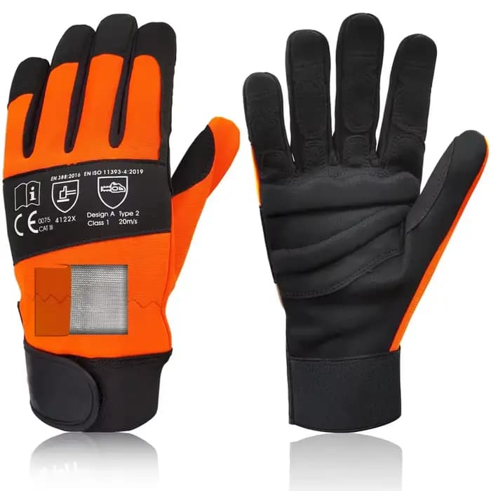 XYEHS 1 paire de gants de travail de sécurité pour tronçonneuse en cuir Protection de scie sur les d