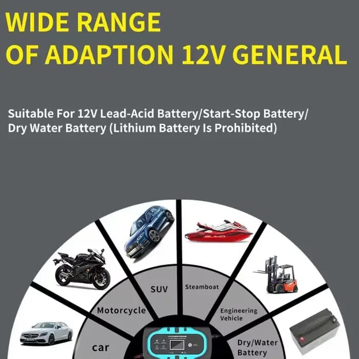 Chargeur de batterie Intelligent pour voiture et moto 12V, Protection Multiple contre la surchauffe 