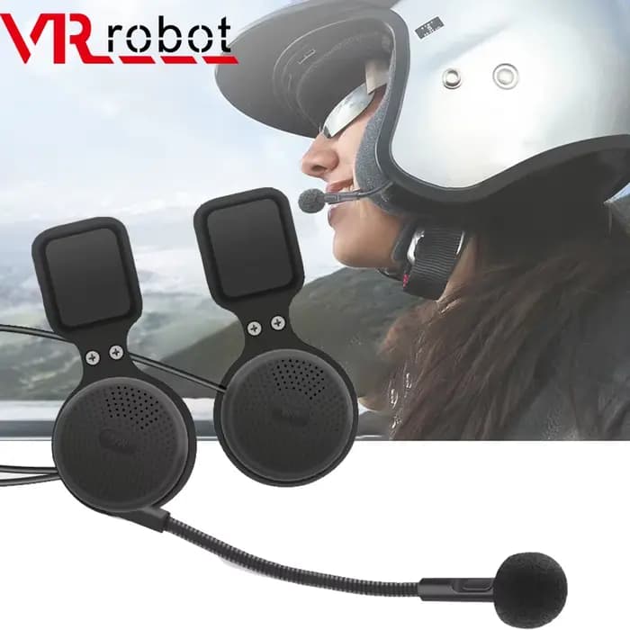 Casque Bluetooth pour moto VR-robot, casque stéréo sans fil pour casque de moto, lecteur de musique,