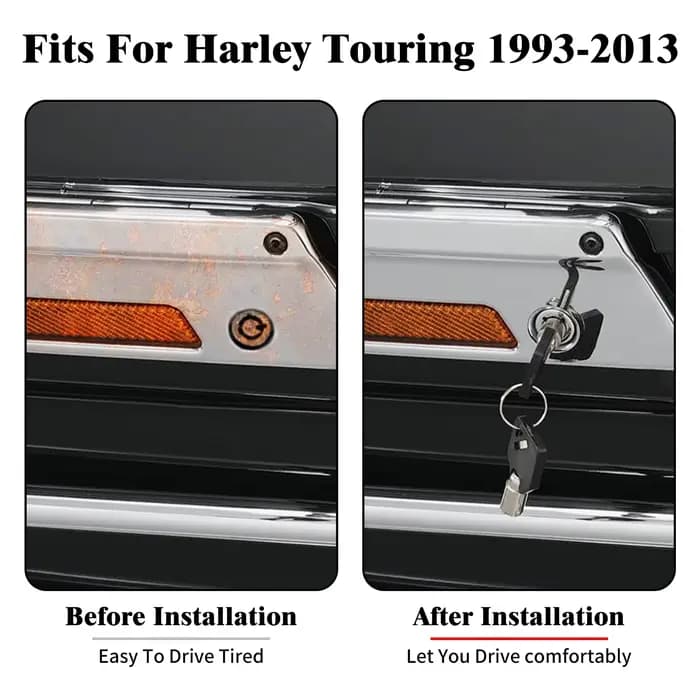 Serrure de sacoche de moto avec jeu de 2 clés, pour Harley Touring Electra Street Glide Road King FL