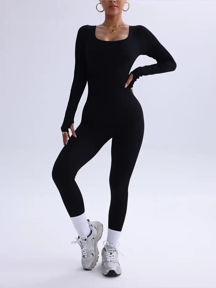 Combinaison de yoga une pièce pour femme, body à manches longues, streetwear sexy à la mode, body de