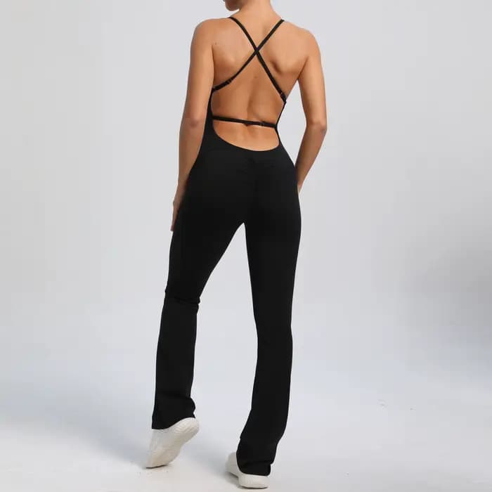 Combinaison d'entraînement pour femmes, une pièce, Fitness, Yoga, dos nu, body de gymnastique, exten